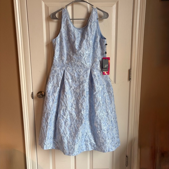 ADRIANNA PAPELL Pearl Trimmed Jacquard Dress - Picture 7 of 16